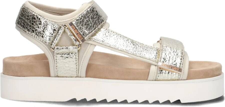 Maruti Beau leren sandalen met klittenband Goud Leer Plateau sandalen Dames