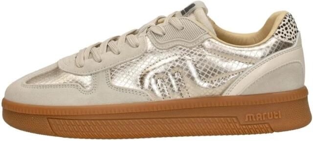 Maruti Yale Suede taupe gold sneakers Goud Leer Lage sneakers Dames - Foto 3