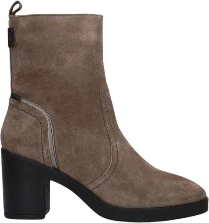 Maruti Vanity Suede Taupe Beige Suede Enkellaars met hak Dames - Foto 4