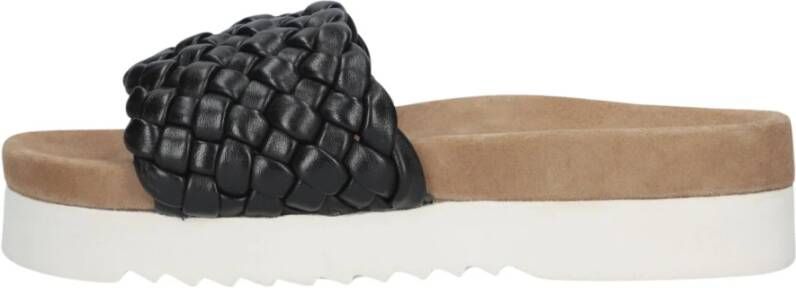 Maruti Zwarte Leren Gevlochten Slipper Billy Black Dames - Foto 5