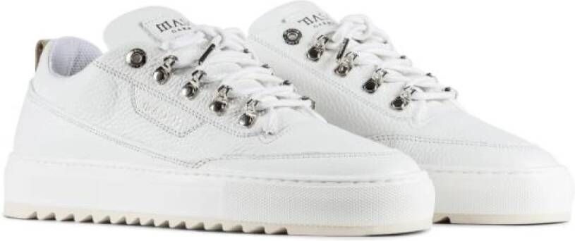 Mason Garments Eterno Wit Leren Sneaker met Zilveren Details White Heren