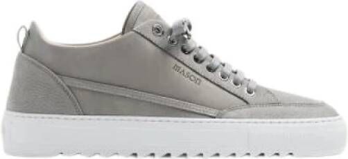 Mason Garments Grijze leren sneaker met mesh voering Gray Heren