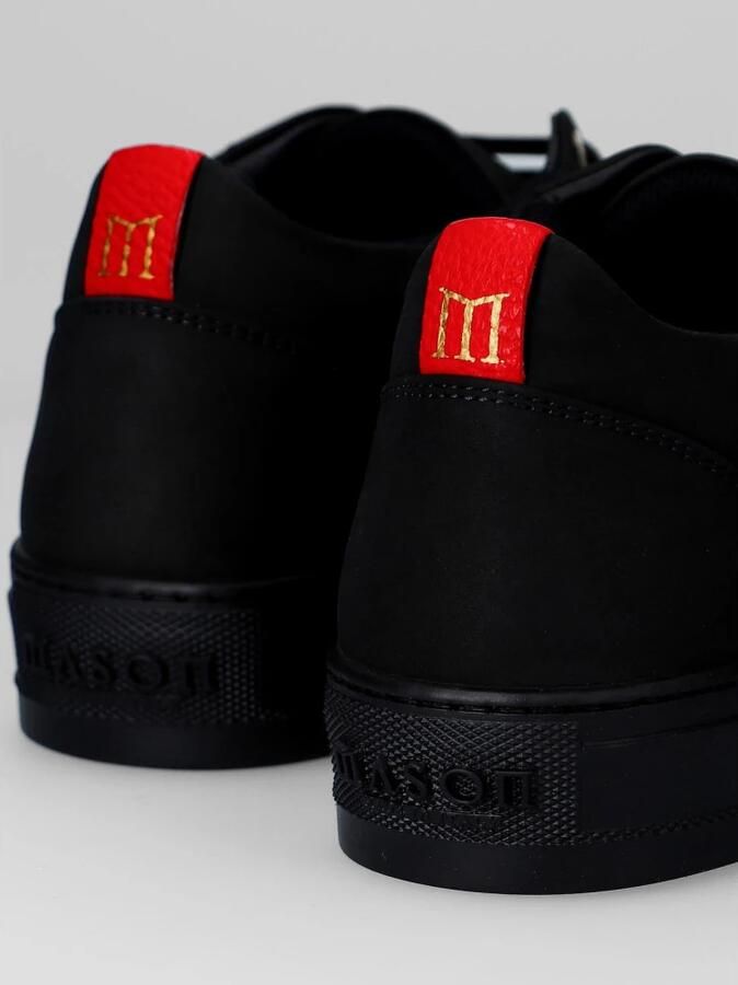 Mason Garments Lage Sneakers Heren Tia Leer Zwart