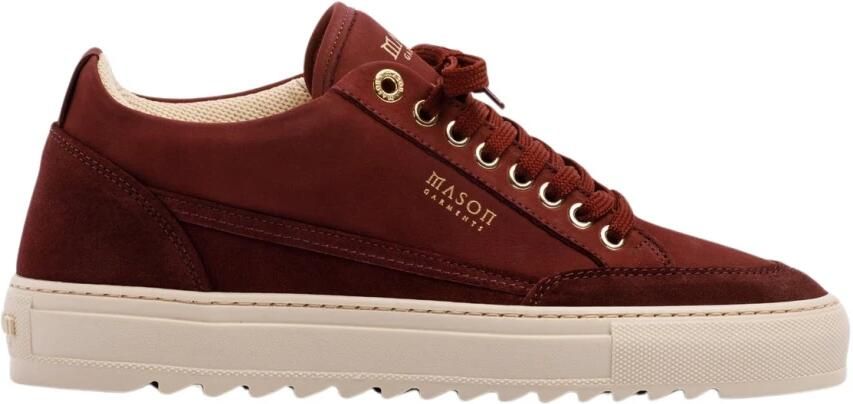 Mason Gar ts Lage Sneakers Tia Leer Bordeaux