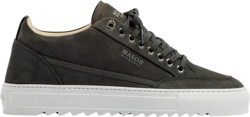 Mason Garments Lage Sneakers Heren Tia Nubuck Donkergrijs
