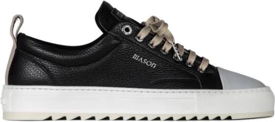 Mason Garments Zwarte Leren Astro Sneakers Black Heren