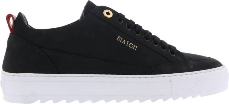 Mason Garments Tia Nubuck Zwarte Leren Sneakers Black Heren