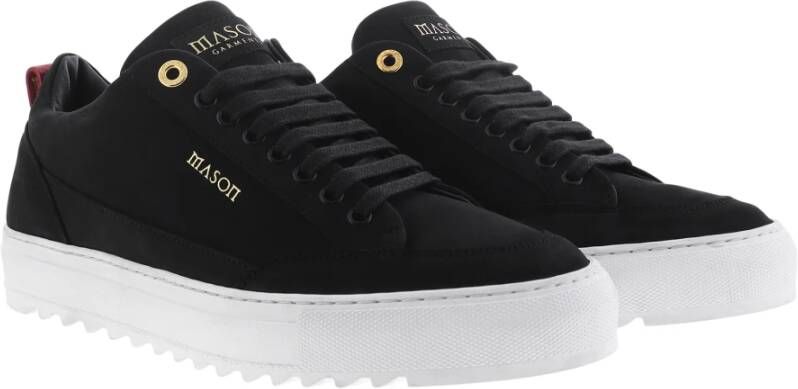 Mason Garments Tia Nubuck Zwarte Leren Sneakers Zwart Heren