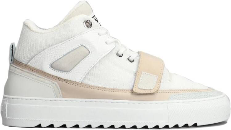 Mason Garments Witte Leren Mid Sneakers White Heren