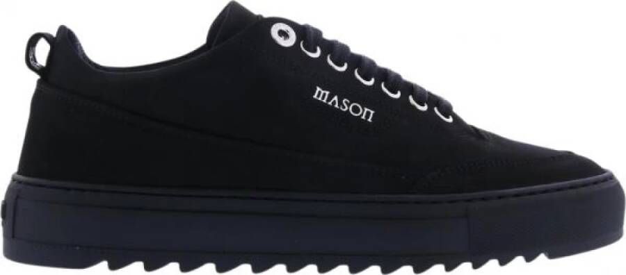 Mason Gar ts Zwarte Leren Modieuze Sneaker Fw23-1D Zwart