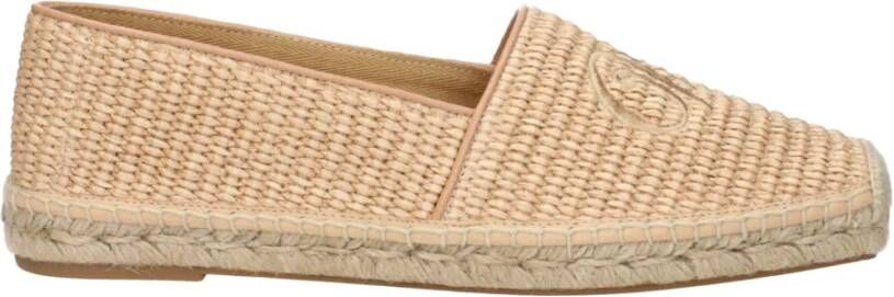 Max Mara Beige Stoffen Espadrilles met Frontlogo