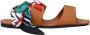 Max Mara Bruin Leren Platte Sandalen - Thumbnail 2