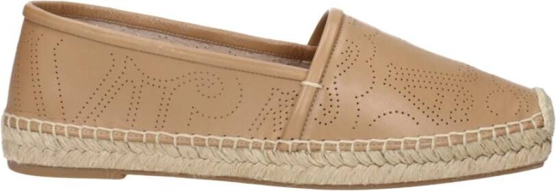 Max Mara Bruine leren espadrilles met logo
