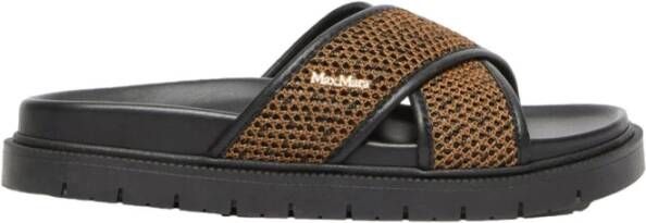 Max Mara Bruine Party Sandalen met Gekruiste Bandjes