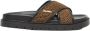 Max Mara Bruine Party Sandalen met Gekruiste Bandjes - Thumbnail 1
