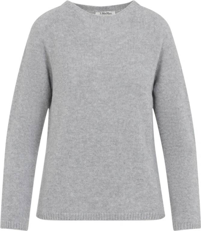 Max Mara Grijze Wol Kasjmier Boothals Trui