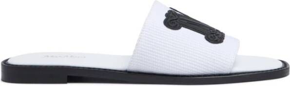 Max Mara Katoenen en leren slippers