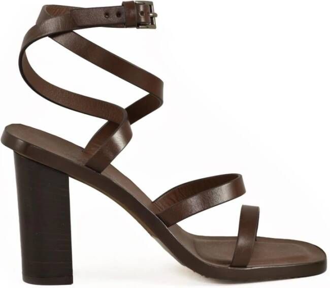 Max Mara Leren Sandaal met 9cm Hakband