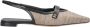 Max Mara Leren Sandalen met Raffia-effect - Thumbnail 1