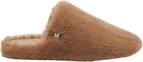 Max Mara Luxe Teddy Pantoffels met Zijde Beige Dames