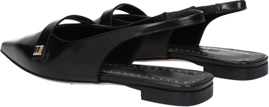Max Mara Zwarte leren sandaal met zijlogo - Foto 2