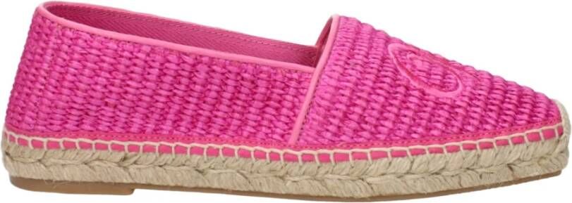 Max Mara Roze Stoffen Espadrilles met Voorlogo