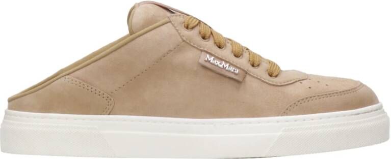 Max Mara Sneakers van suède met veterpatroon