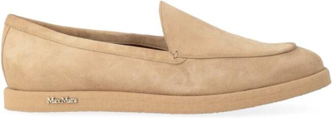Max Mara Softymoc Suède Mocassin in Kameelkleur