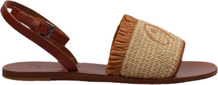 Max Mara Stijlvolle platte sandalen voor vrouwen Bruin Dames