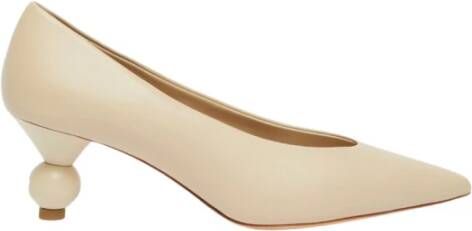Max Mara Weekend Leren Hakken met Vlinderdetail Beige Dames