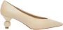 Max Mara Weekend Leren Hakken met Vlinderdetail Beige Dames - Thumbnail 1