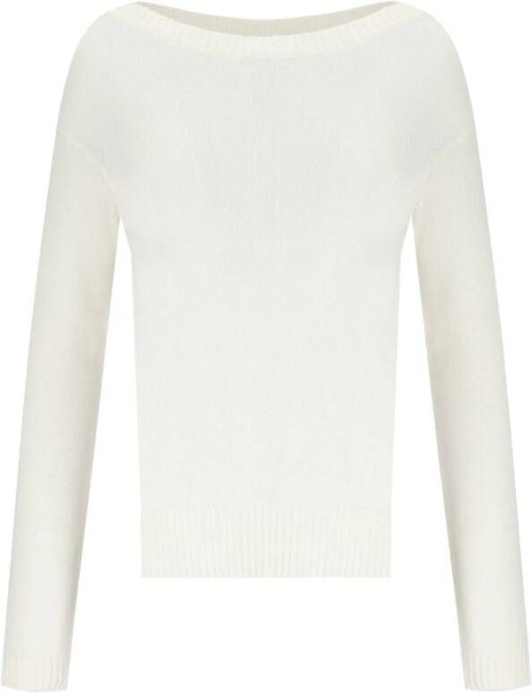 Max Mara Witte Katoenen Boothals Trui