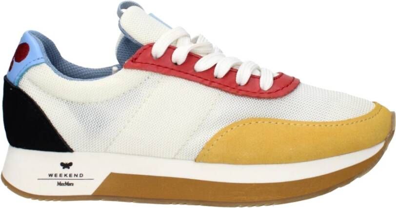 Max Mara Witte Stof Lage Tops Sneakers