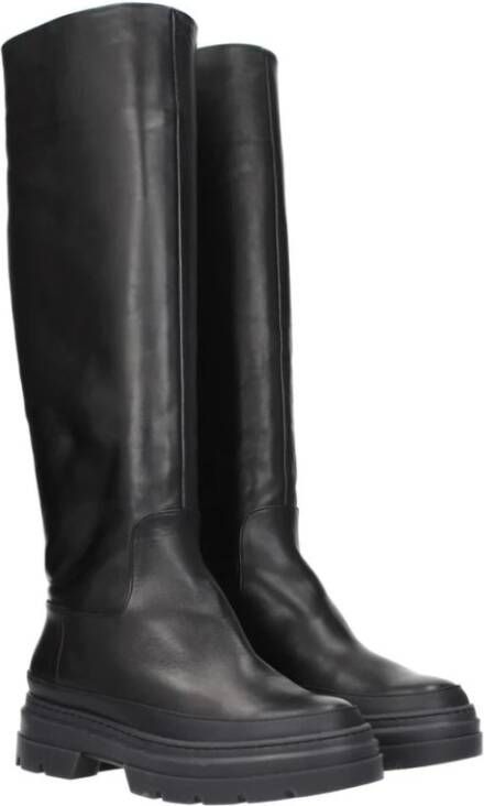 Max Mara Zwarte Leren Mid-Hak Casual Laarzen