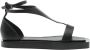 Max Mara Zwarte leren sandalen met vierkante neus - Thumbnail 1