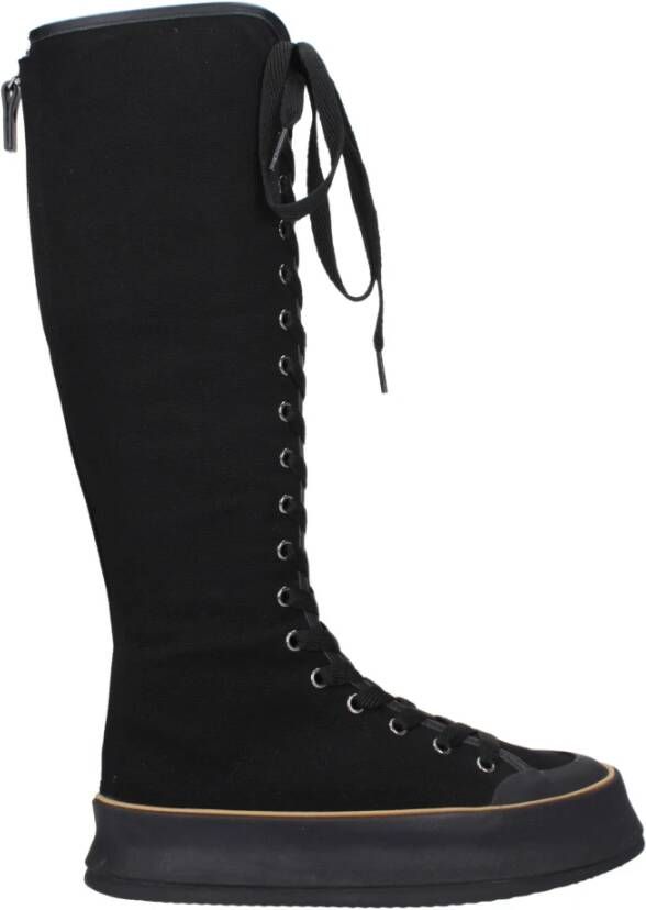 Max Mara Zwarte Stoffen Veterschoenen met Sleehak