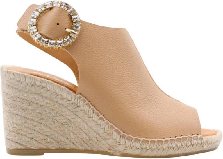 Maypol Stijlvolle Espadrille Sleehakken Brown Dames