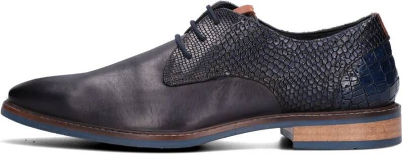 Mazzeltov Blauwe Leren Derby Schoenen Enzo