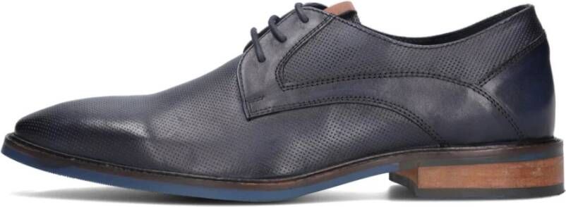 Mazzeltov Blauwe Leren Derby Schoenen Enzo