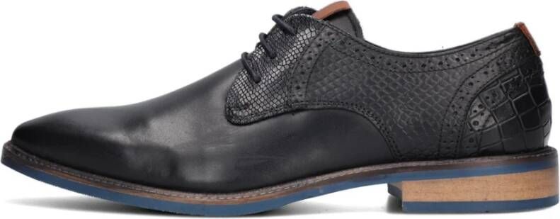 Mazzeltov Zwarte Leren Brogue Derby Schoenen