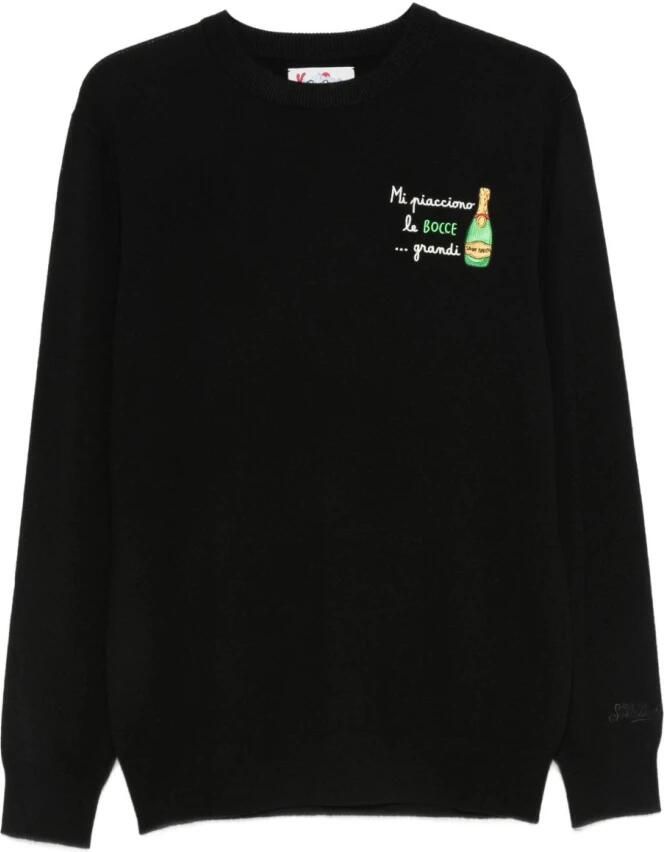 MC2 Saint Barth Trui met ronde hals en sloganborduring