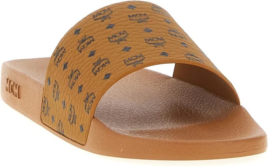 MCM Monogram Print Rubber Slides