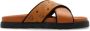 MCM Slippers & Mules U Col Vst Lthr Mix Flat Sandals Co in cognac - Thumbnail 1