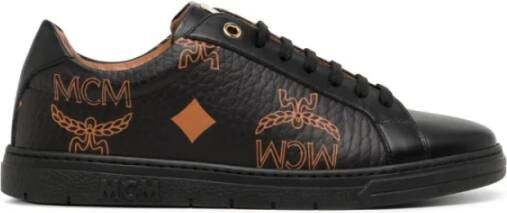 MCM Zwarte en Bruine Terrain Maxi Visetos Print Sneakers Black Heren