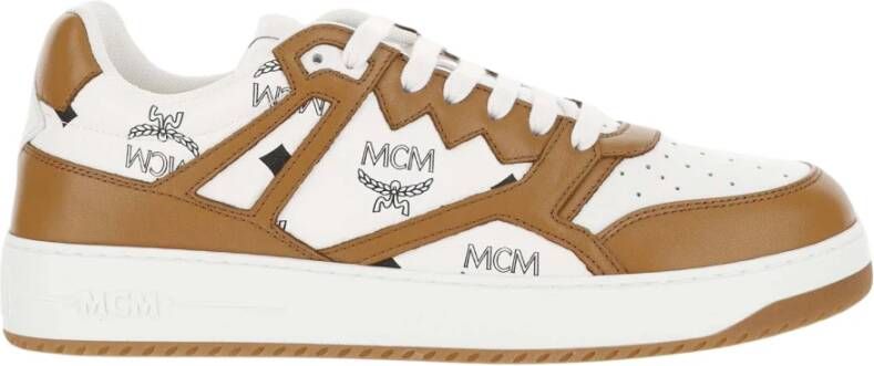 MCM Stijlvolle Cognac Off-White Sneakers Multicolor Heren