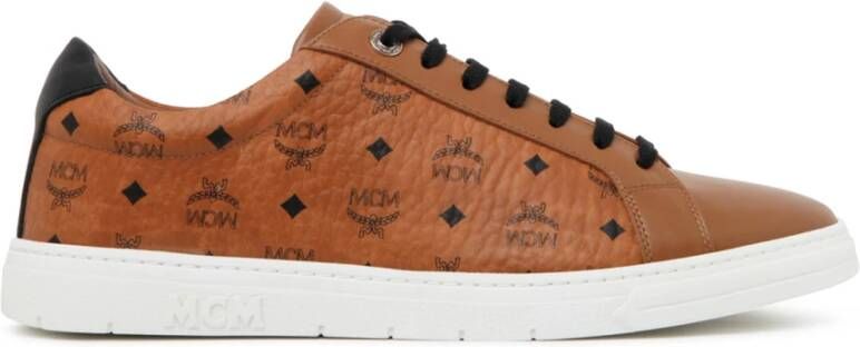 MCM Terrain Monogram Print Sneakers Bruin Heren