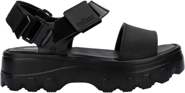 Melissa Band Platform Sandaal met Gevarieerde Textuur Black Dames