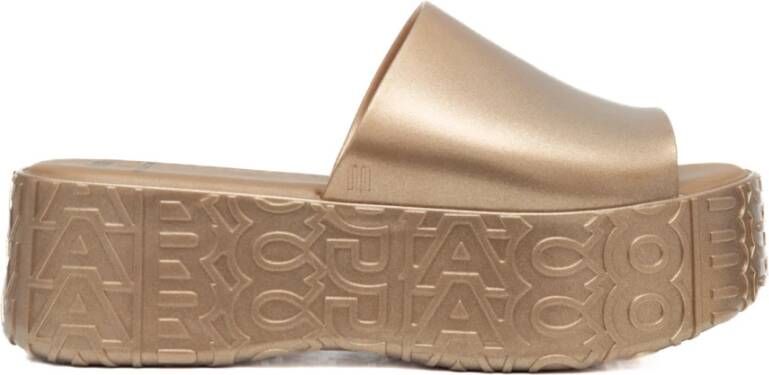 Melissa Gouden Flatform Slides Becky + Marc Jacobs Yellow Dames