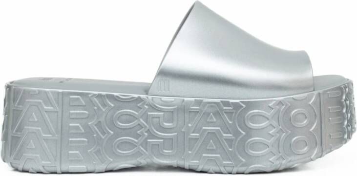 Melissa Zilveren Flatform Slides Becky + Marc Jacobs Gray Dames