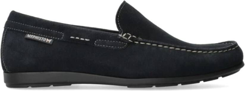 mephisto Algoras Heren Suède Mocassin Blauwe Jeans Blue Heren